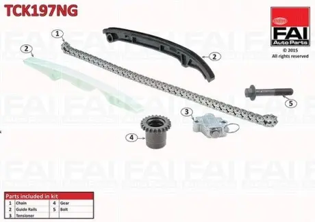 TCK197NG К-кт ланцюга ГРМ Fiat 500/Ypsilon 0.9 Twinpair 10- FAI AUTOPARTS підбір по vin на Brocar