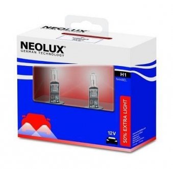 N448ELSCB Автолампа Neolux n448elscb 50 % Extra Light H1 P14,5s 55 W белая NEOLUX підбір по vin на Brocar