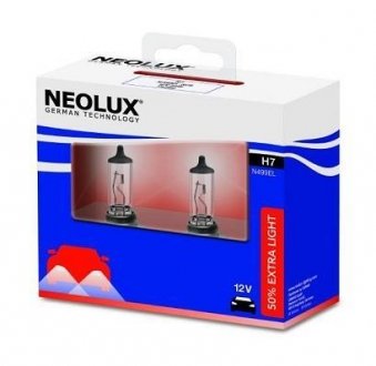N499ELSCB Автолампа Neolux n499elscb 50 % Extra Light H7 PX26d 55 W прозрачная NEOLUX підбір по vin на Brocar