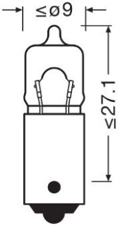 64115 Автолампа H20W 12V 20W BA9s (освітлення салона) OSRAM підбір по vin на Brocar