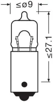 64115 Автолампа H20W 12V 20W BA9s (освітлення салона) OSRAM підбір по vin на Brocar