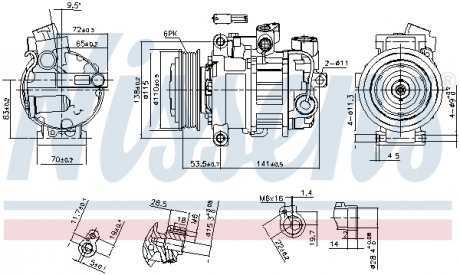 890302 Компресор, Кондиціонер NISSENS підбір по vin на Brocar