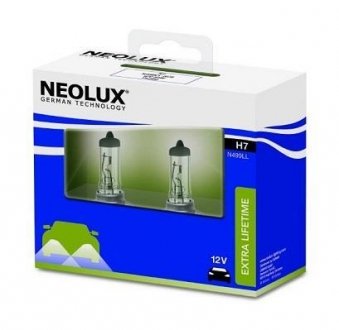 N499LLSCB Автолампа Neolux n499llscb Extra Lifetime H7 PX26d 55 W прозрачная NEOLUX підбір по vin на Brocar