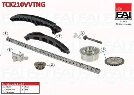 TCK210VVTNG Комплект ланцюга приводу распредвала FAI AUTOPARTS підбір по vin на Brocar