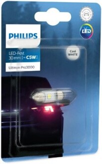 11860U30CWB1 Автолампа Philips 11860U30CWB1 Ultinon Pro3000 C5W SV8,5 0,6 W прозрачная PHILIPS подбор по vin на Brocar