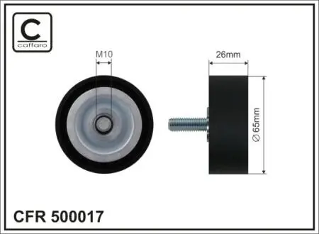 500017 Ролик натяжний BMW 65x17x26 plastik (napinacz z 2 rolkami) CAFFARO підбір по vin на Brocar