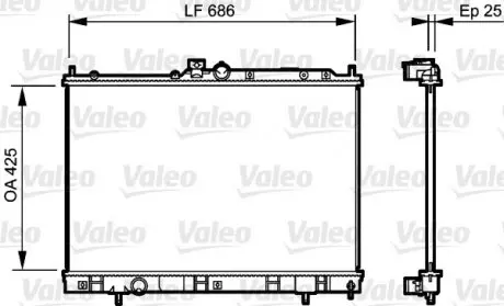 735203 Радіатор охолодження Mitsubishi Outlander 2.0/2.4 4WD 03-06 VALEO підбір по vin на Brocar