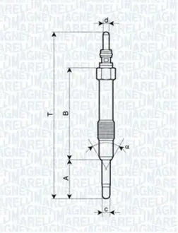 062900014304 Свічка розжарення Bravo,Doblo,Alfa Romeo JTD ENGINS [062900014304] MAGNETI MARELLI підбір по vin на Brocar