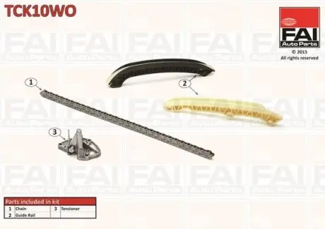 TCK10WO К-кт ланцюга ГРМ Skoda Fabia 1.2 01-/VW Polo 1.2 02- FAI AUTOPARTS підбір по vin на Brocar