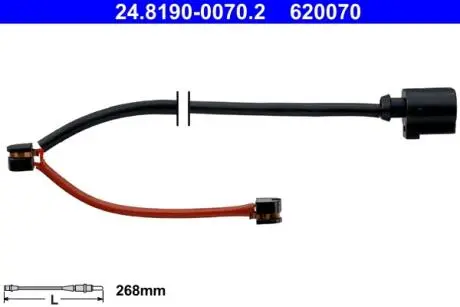 24819000702 Сигнализатор, износ тормозных колодок ATE подбор по vin на Brocar