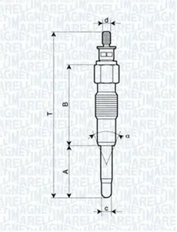 062900040304 Свічка розжарення CITROEN JUMPER, RELAY FIAT DUCATO IVECO DAILY RENAULT MASTER MAGNETI MARELLI підбір по vin на Brocar
