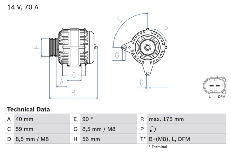 0986042600 Генератор 0 986 042 600 BOSCH BOSCH подбор по vin на Brocar