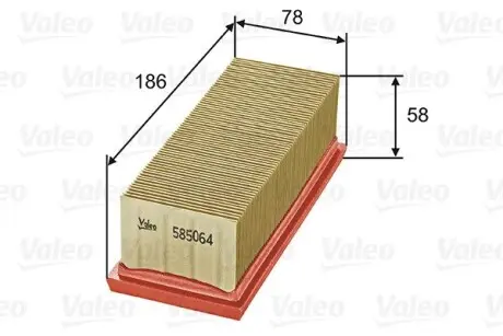 585064 Воздушный фильтр VALEO подбор по vin на Brocar