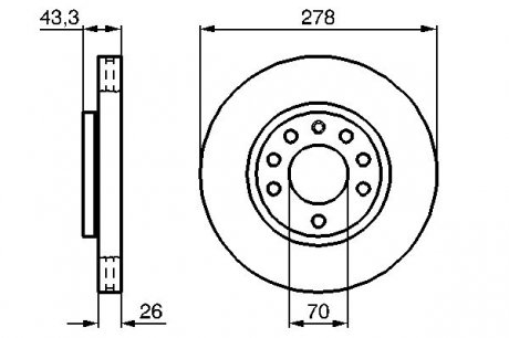 0986479262 Тормозной диск 0 986 479 262 BOSCH BOSCH підбір по vin на Brocar