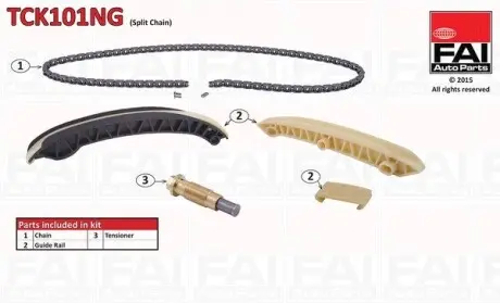 TCK101NG К-кт ланцюга ГРМ MB C (W203) C 180 02-/E (W211) 02-/SLK 04- FAI AUTOPARTS підбір по vin на Brocar