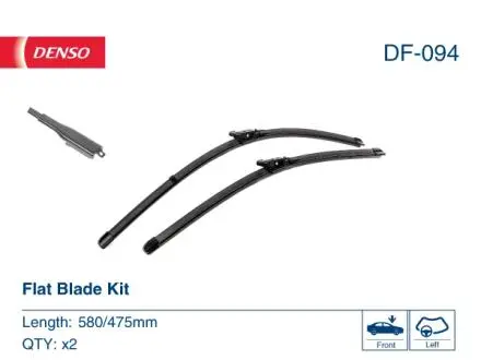 DF094 Wycieraczki płaskie kpl.2szt 580+475 JAGUAR XF 08-15 DENSO подбор по vin на Brocar