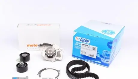 KP8612 Комплект ГРМ + помпа Citroen/Peugeot 2.0HDi 04-/Fiat Scudo 2.0D 07-/Ford 2.0TDCi 03- (116х25)(PA861) GRAF подбор по vin на Brocar