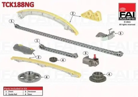 TCK188NG Комплект ланцюга ГРМ Honda Accord 2.4 03-08 FAI AUTOPARTS підбір по vin на Brocar