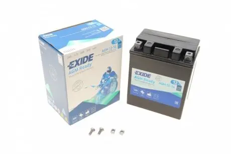 AGM1214 Аккумуляторная батарея 14Ah/210A (134x89x164/+R/B0) (AGM) (мото) EXIDE подбор по vin на Brocar