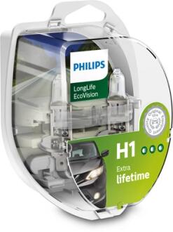 12258LLECOS2 Автолампа Philips 12258LLECOS2 LongLife EcoVision H1 P14,5s 55 W прозрачная PHILIPS підбір по vin на Brocar