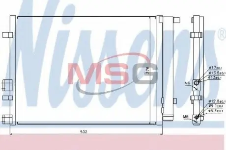 940221 Радіатор кондиціонера NISSENS підбір по vin на Brocar