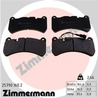 257901602 KLOCKI HAMULC. MASERATI QUATTROPORTE VI 13- PRZÓD ZIMMERMANN підбір по vin на Brocar