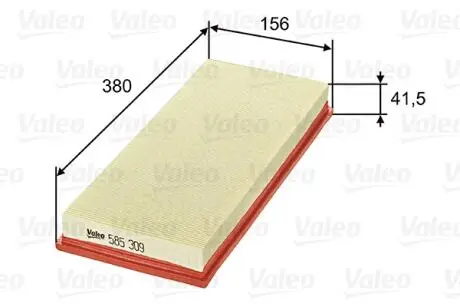 585309 Повітряний фільтр VALEO підбір по vin на Brocar