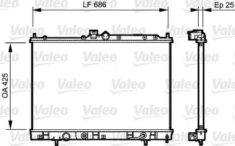 735202 Радіатор, охолодження двигател VALEO підбір по vin на Brocar