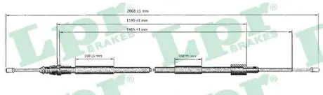 C0620B Трос ручного гальма LPR підбір по vin на Brocar
