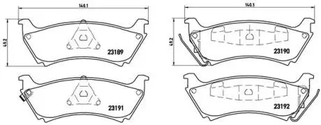 P50040 Колодки гальмівні дискові, комплект BREMBO підбір по vin на Brocar