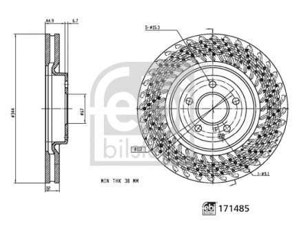 171485 TARCZA HAMULC. MERCEDES C218 CLS-KLASA 11- PRZÓD FEBI BILSTEIN підбір по vin на Brocar