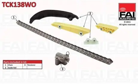 TCK138WO К-кт ланцюга приводу ГРМ (без шестерні) Ford Transit 06-/Land Rover 07- 2.4Tdci FAI AUTOPARTS підбір по vin на Brocar