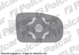 9578555M Стекло правого наружного зеркала vw TOURAN, 03- POLCAR підбір по vin на Brocar