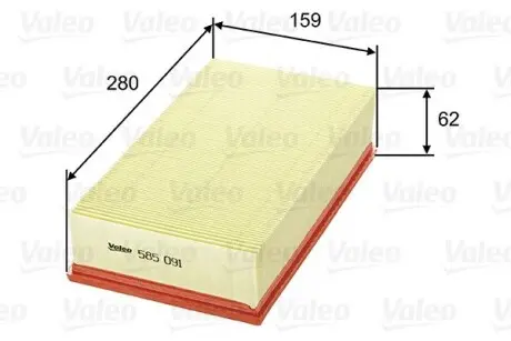 585091 Воздушный фильтр VALEO підбір по vin на Brocar