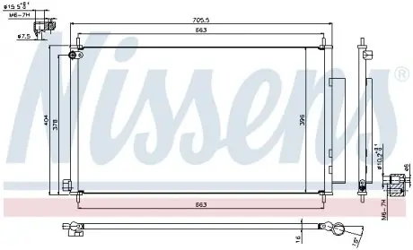 940354 Конденсер кондиціонера NISSENS підбір по vin на Brocar