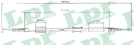 C0208B Трос ручного гальма LPR підбір по vin на Brocar