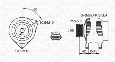 063377416010 Генератор MAGNETI MARELLI підбір по vin на Brocar