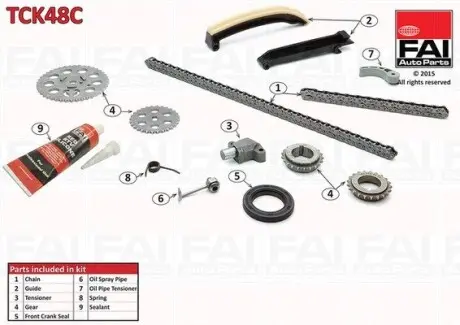 TCK48C К-кт цепи ГРМ (+к-кт на масляный насос) Smart 0.6 City-Coupe 98-04/Cabrio 00-04/ Crossblade 06.02- FAI AUTOPARTS подбор по vin на Brocar