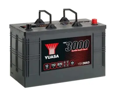 YBX3663 AKUMULATOR 112AH/870A P+ YUASA SUPER HEAVY DUTY YUASA підбір по vin на Brocar