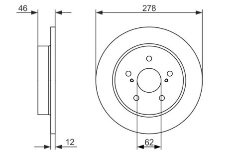 0986479752 Тормозной диск BOSCH підбір по vin на Brocar