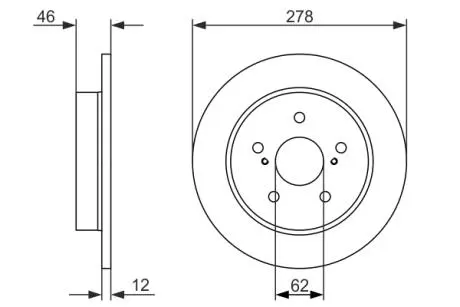 0986479752 Гальмівний диск BOSCH підбір по vin на Brocar