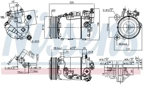 890098 Компресор, Кондиціонер 890098 NISSENS NISSENS підбір по vin на Brocar