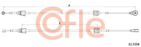 127258 Трос, ступенчатая коробка передач 12.7258 COFLE COFLE підбір по vin на Brocar