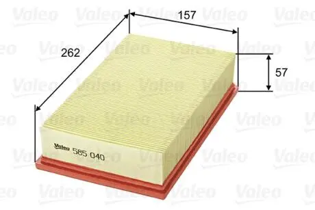 585040 Фильтр воздушный VALEO подбор по vin на Brocar