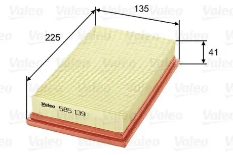 585139 Повітряний фільтр VALEO підбір по vin на Brocar