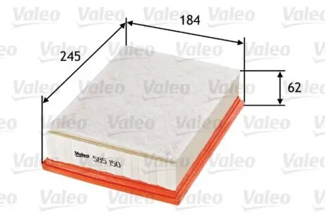 585150 Воздушный фильтр VALEO подбор по vin на Brocar