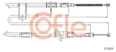 172519 Трос, стояночная тормозная система 17.2519 COFLE COFLE підбір по vin на Brocar
