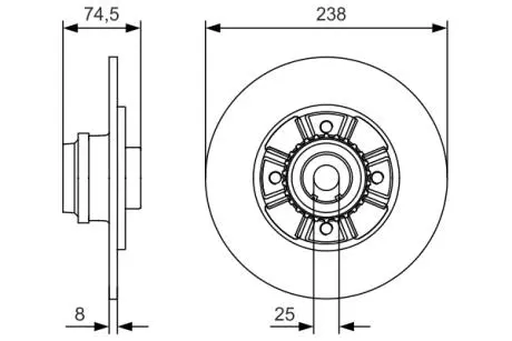 0986479760 Гальмівний диск BOSCH підбір по vin на Brocar