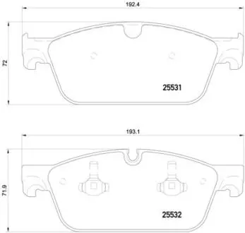 P50112 Комплект тормозных колодок, дисковый тормоз BREMBO підбір по vin на Brocar