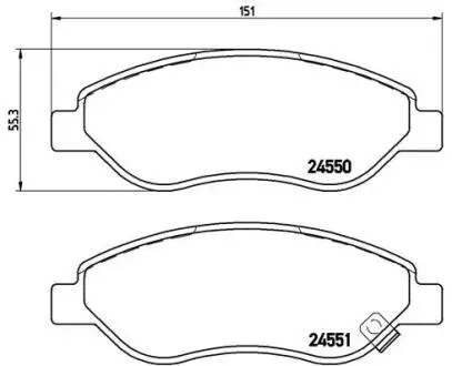 P59053 Гальмівні колодки, дискове гальмо (набір) BREMBO підбір по vin на Brocar
